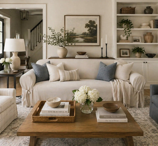 Twill One-Piece Sofa Slipcover