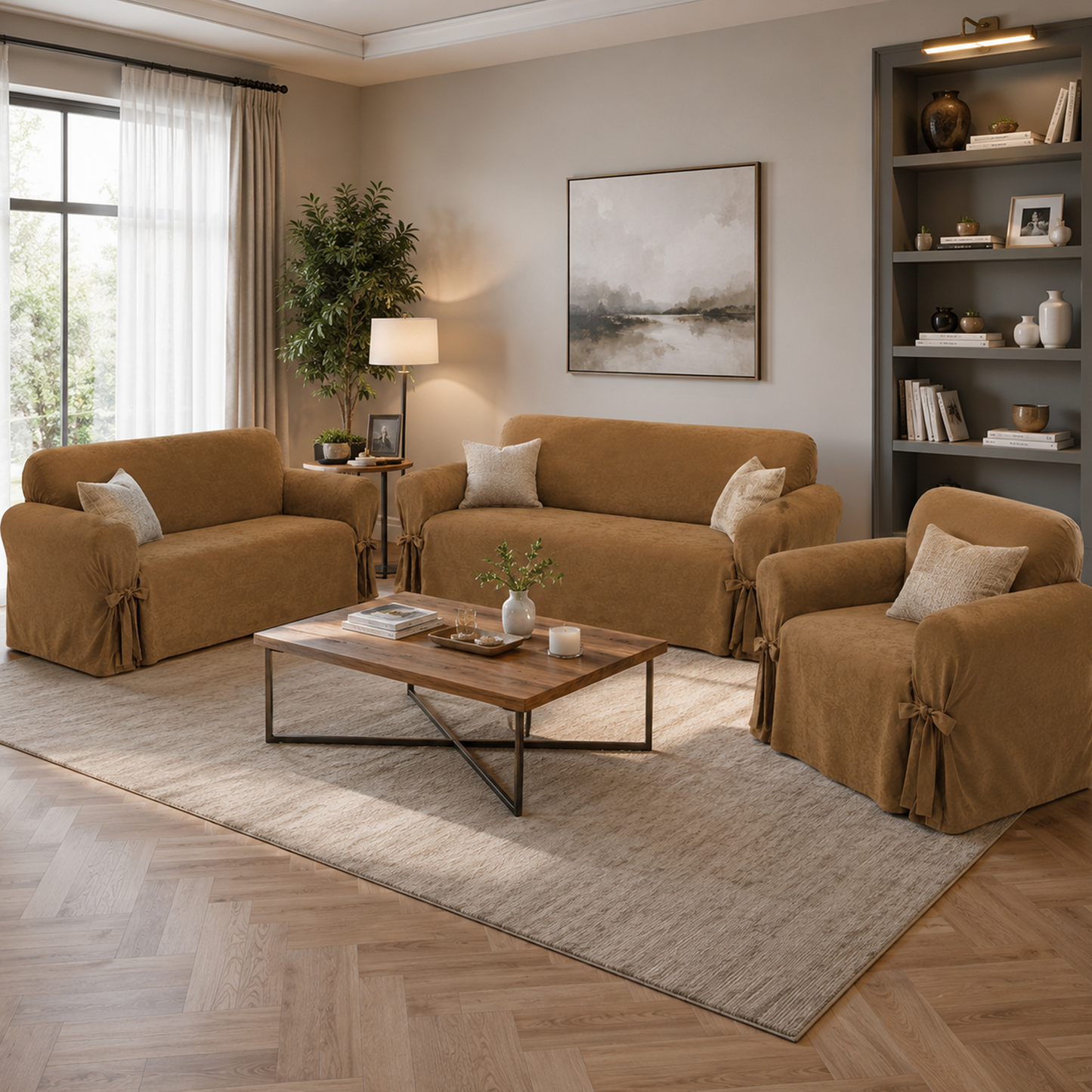 Micro Suede One-Piece Slipcover