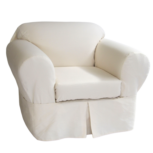 Twill Two-Piece Chair Slipcover