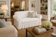 Washed Cotton Duck Ruffled Two-Piece Loveseat Slipcover