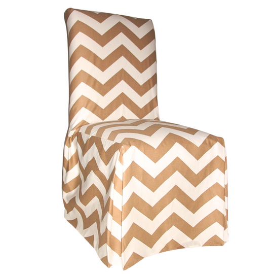 Long Chevron Dining Chair Slipcovers