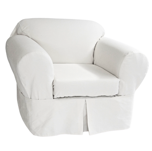 Twill Two-Piece Chair Slipcover