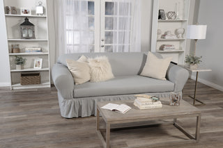 Washed Cotton Duck Two-Piece Sofa Slipcover