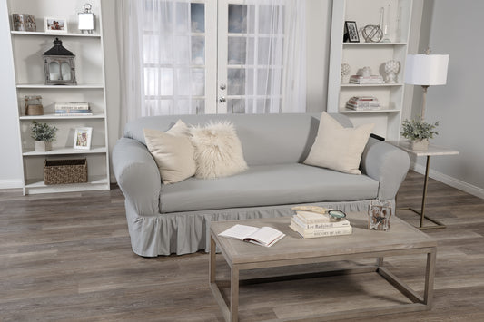 Washed Cotton Duck Two-Piece Sofa Slipcover