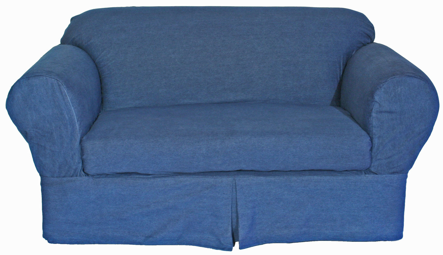 Washed Denim Two-Piece Slipcover