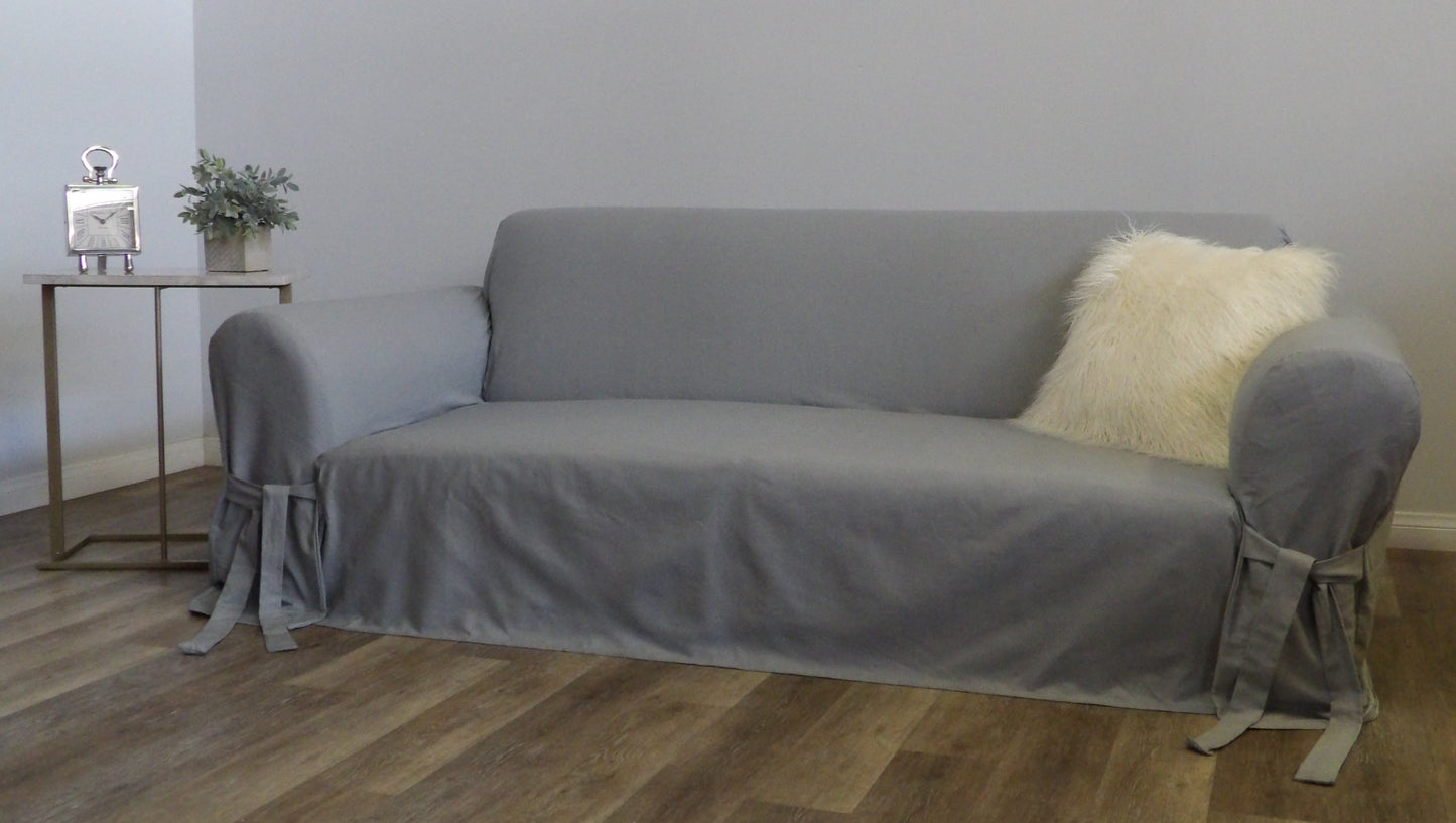 Cotton Duck One-Piece Loveseat Slipcover
