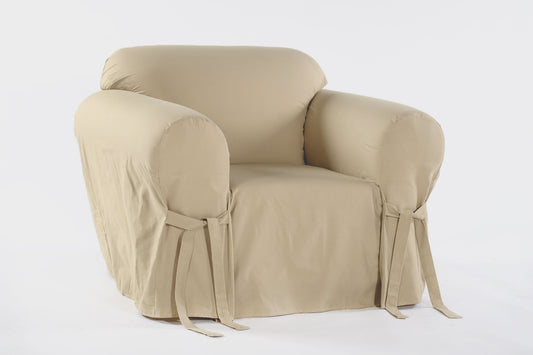 Twill Once-Piece Chair Slipcover