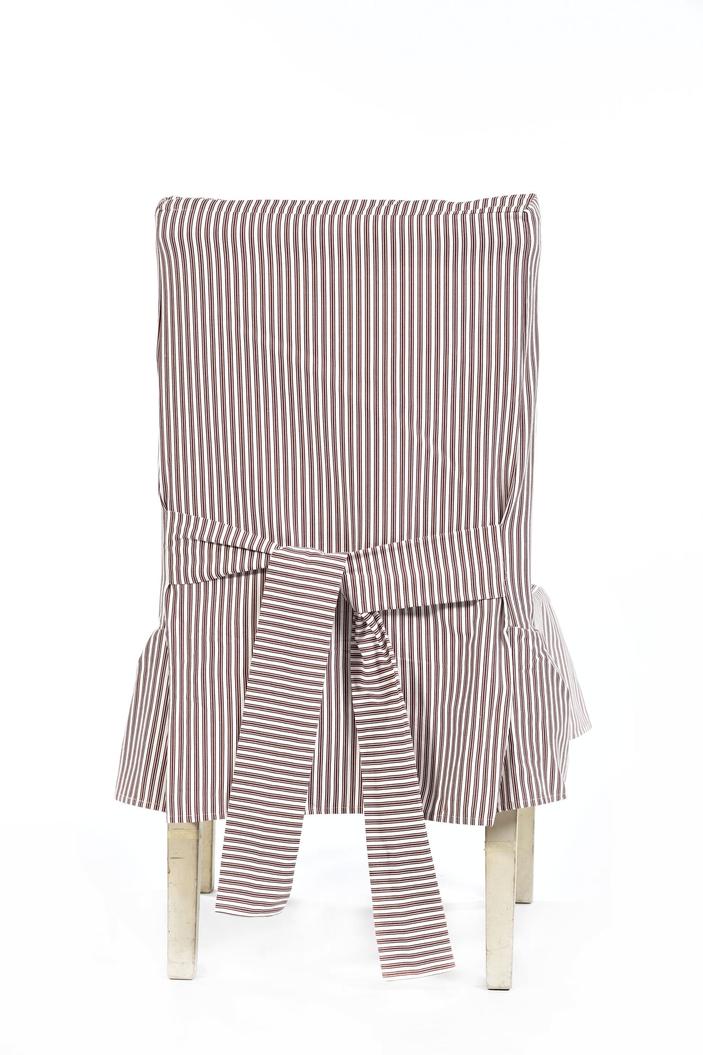 Short Stripe Twill Ticking Dining Chair Slipcover