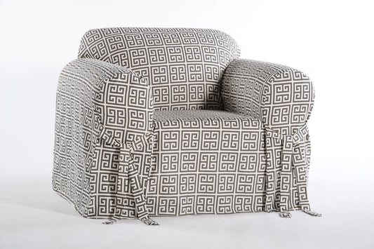 Roman Key One-Piece Chair Slipcover