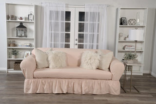 An image of the Washed Cotton Duck Two-Piece Sofa Slipcover by The Slip Cover Company.