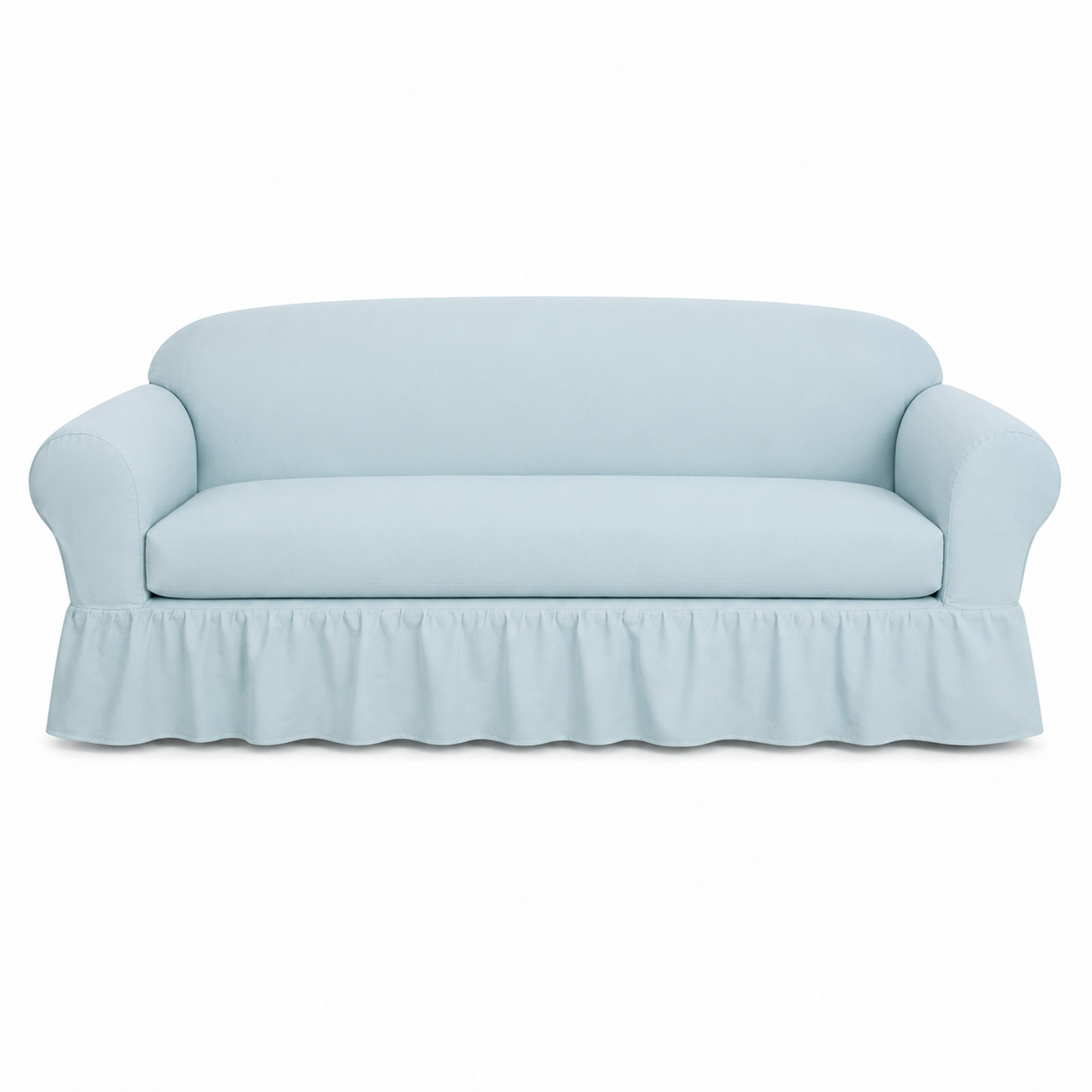 Washed Cotton Duck Ruffled Two-Piece Slipcover