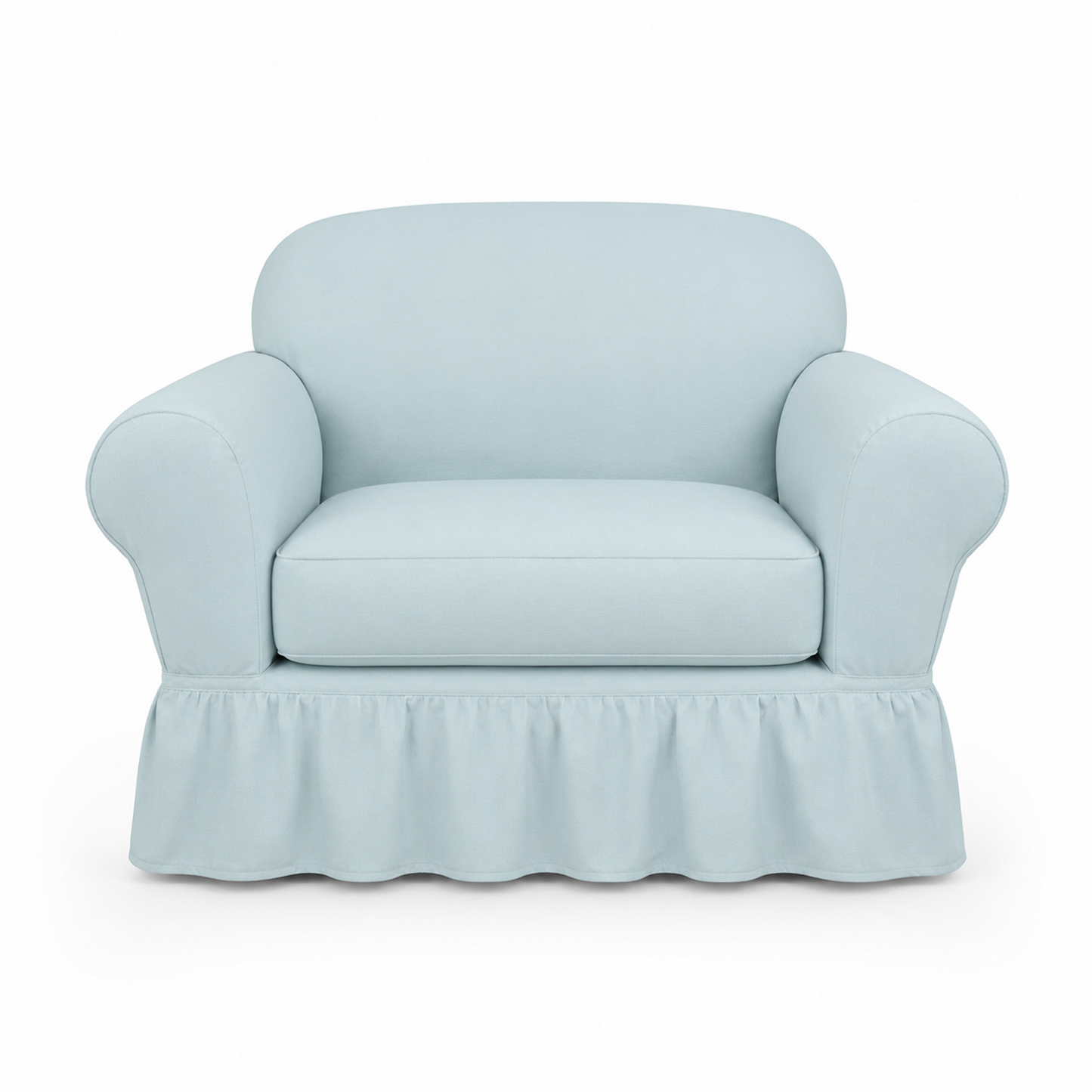 Washed Cotton Duck Ruffled Two-Piece Slipcover