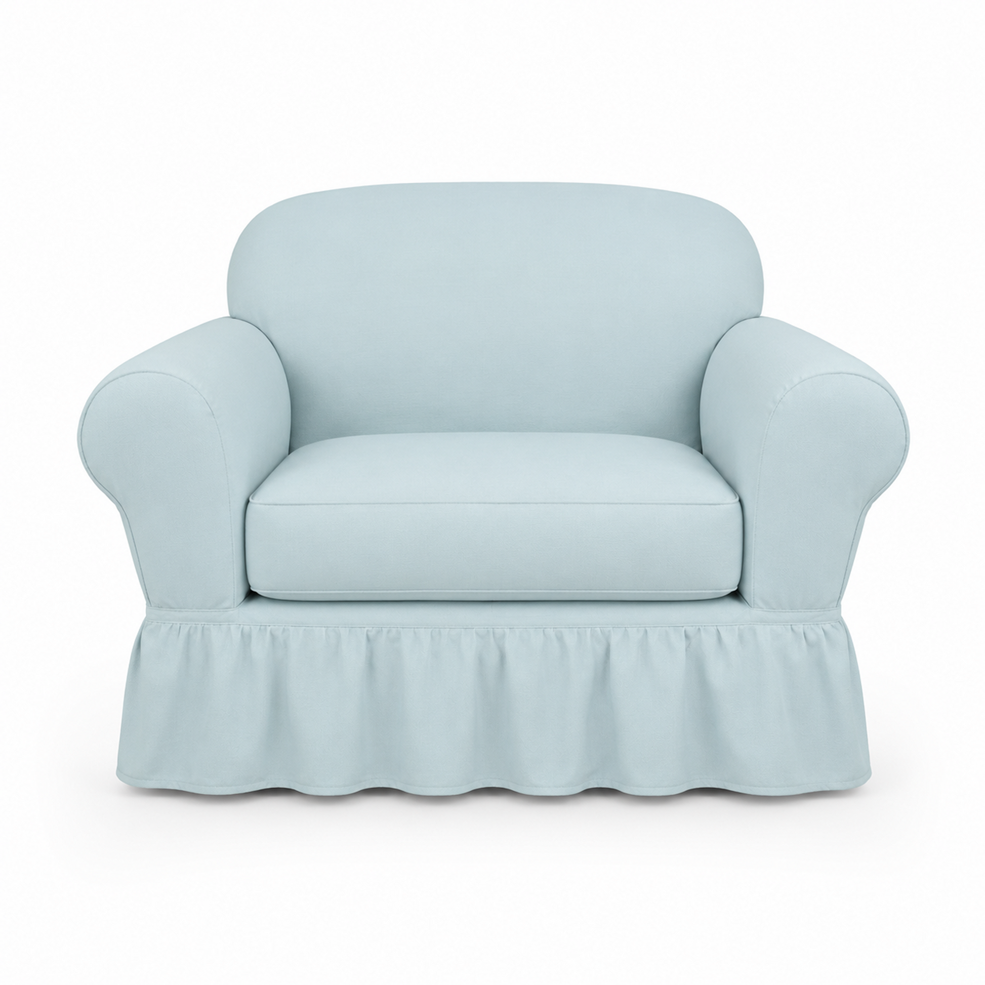 Washed Cotton Duck Ruffled Two-Piece Slipcover