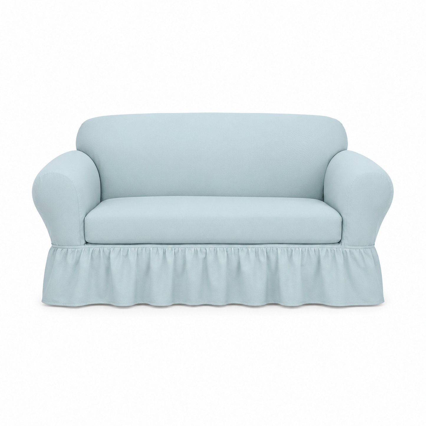 Washed Cotton Duck Ruffled Two-Piece Slipcover