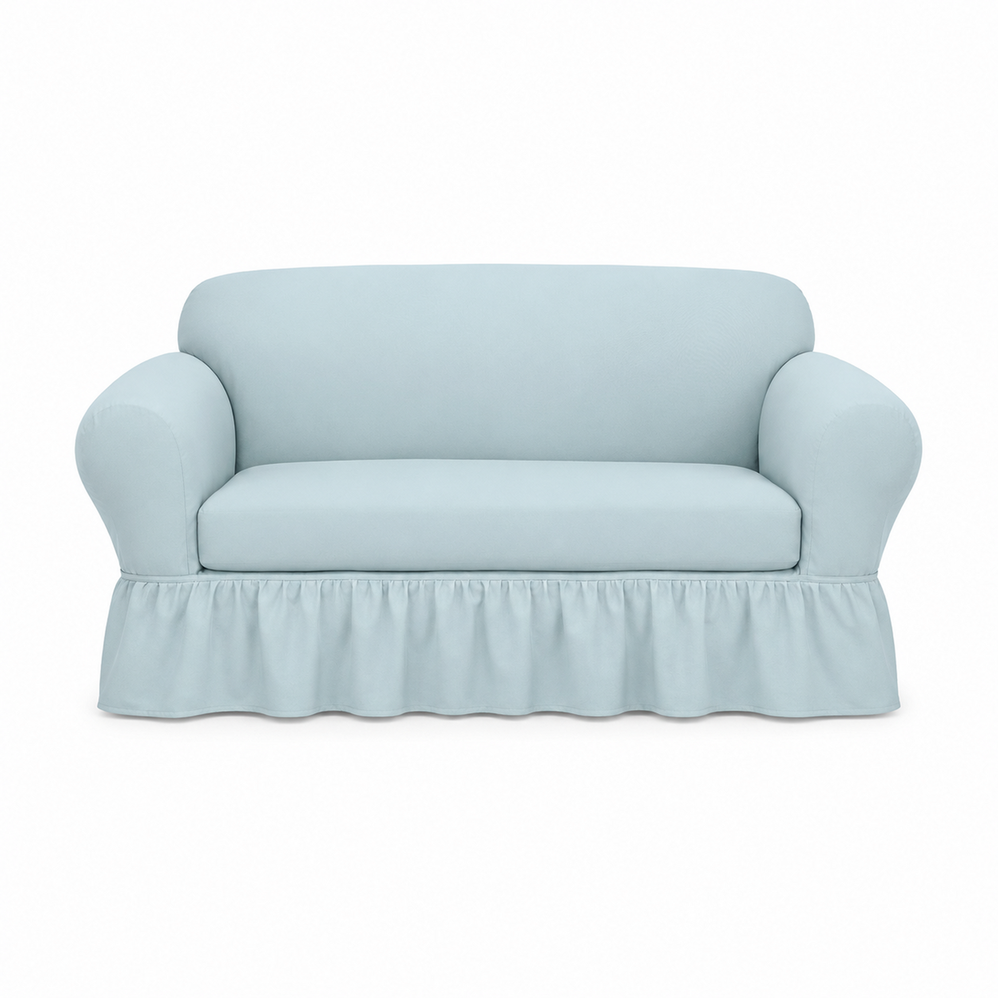Washed Cotton Duck Ruffled Two-Piece Slipcover