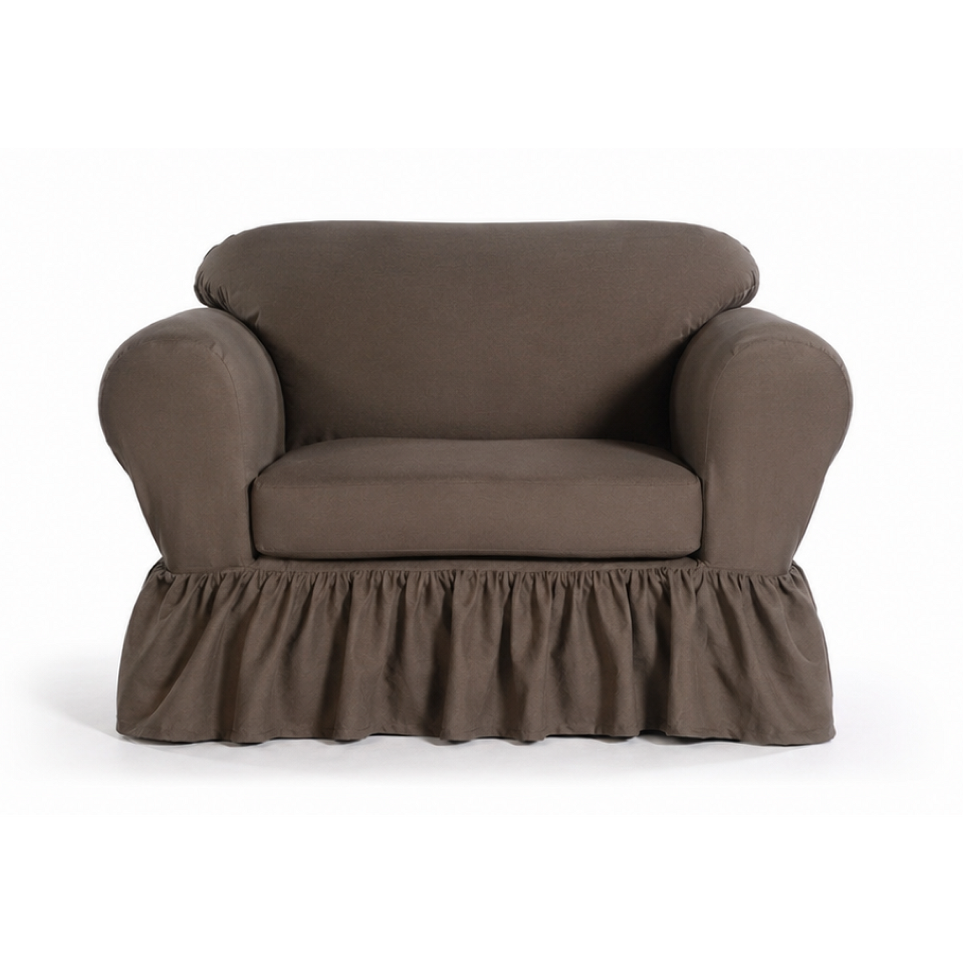 Washed Cotton Duck Ruffled Two-Piece Slipcover