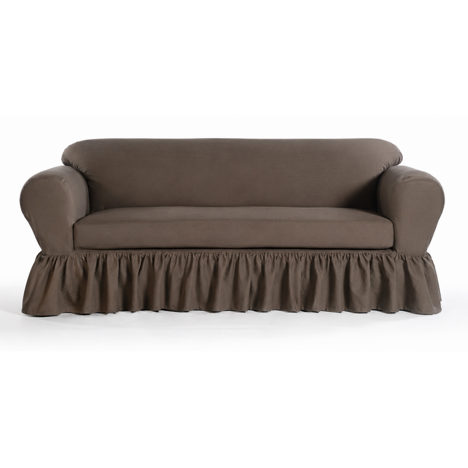 Washed Cotton Duck Ruffled Two-Piece Slipcover