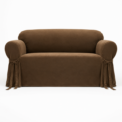Velvet One-Piece Sofa Slipcover