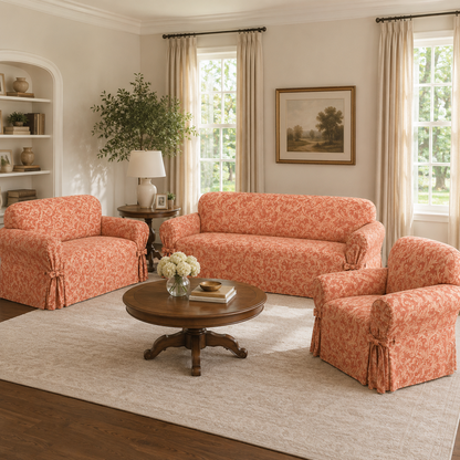 Catherine Jacquard One-Piece Chair Slipcover