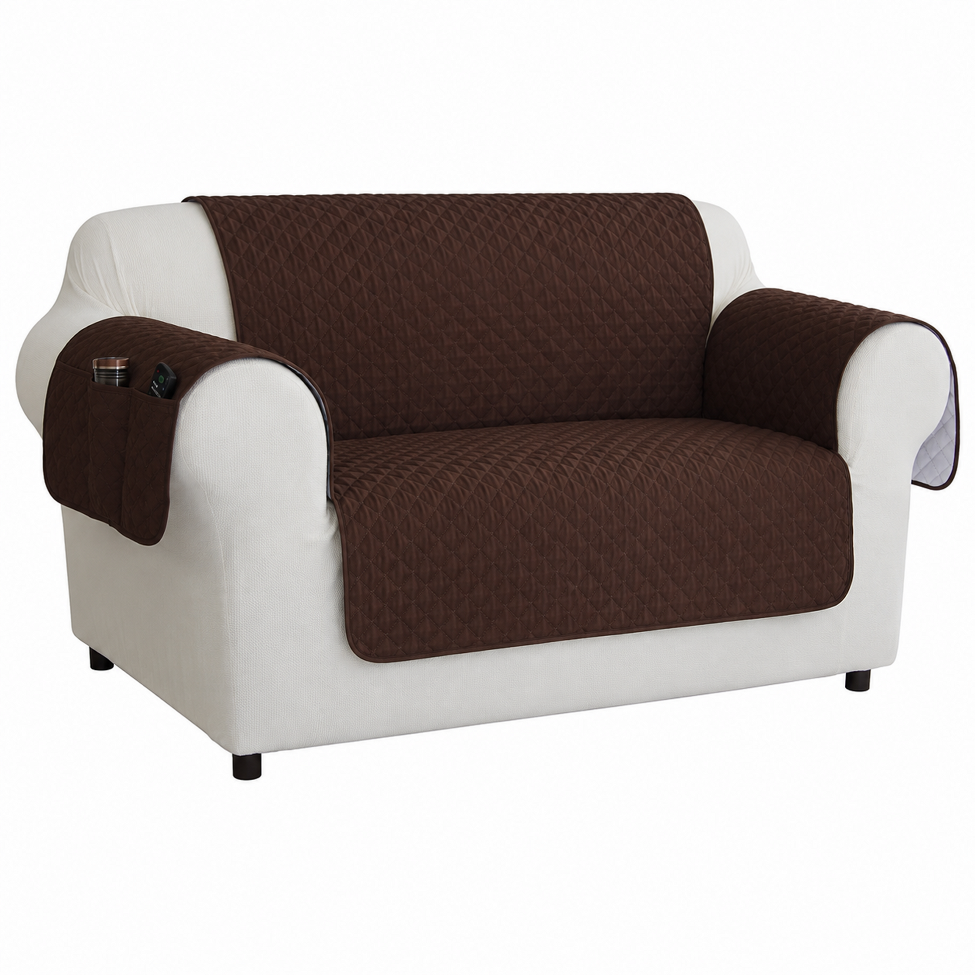 Quilted Couch Pet Cover With Pockets