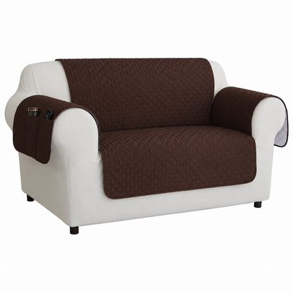 Quilted Couch Pet Cover With Pockets