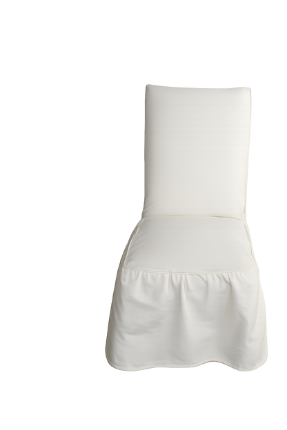 Long Washed Cotton Duck Ruffled Dining Chair Slipcover