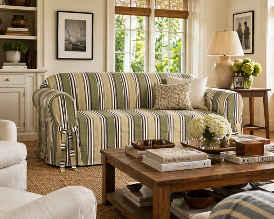 Stripe Classic One-Piece Sofa Slipcover