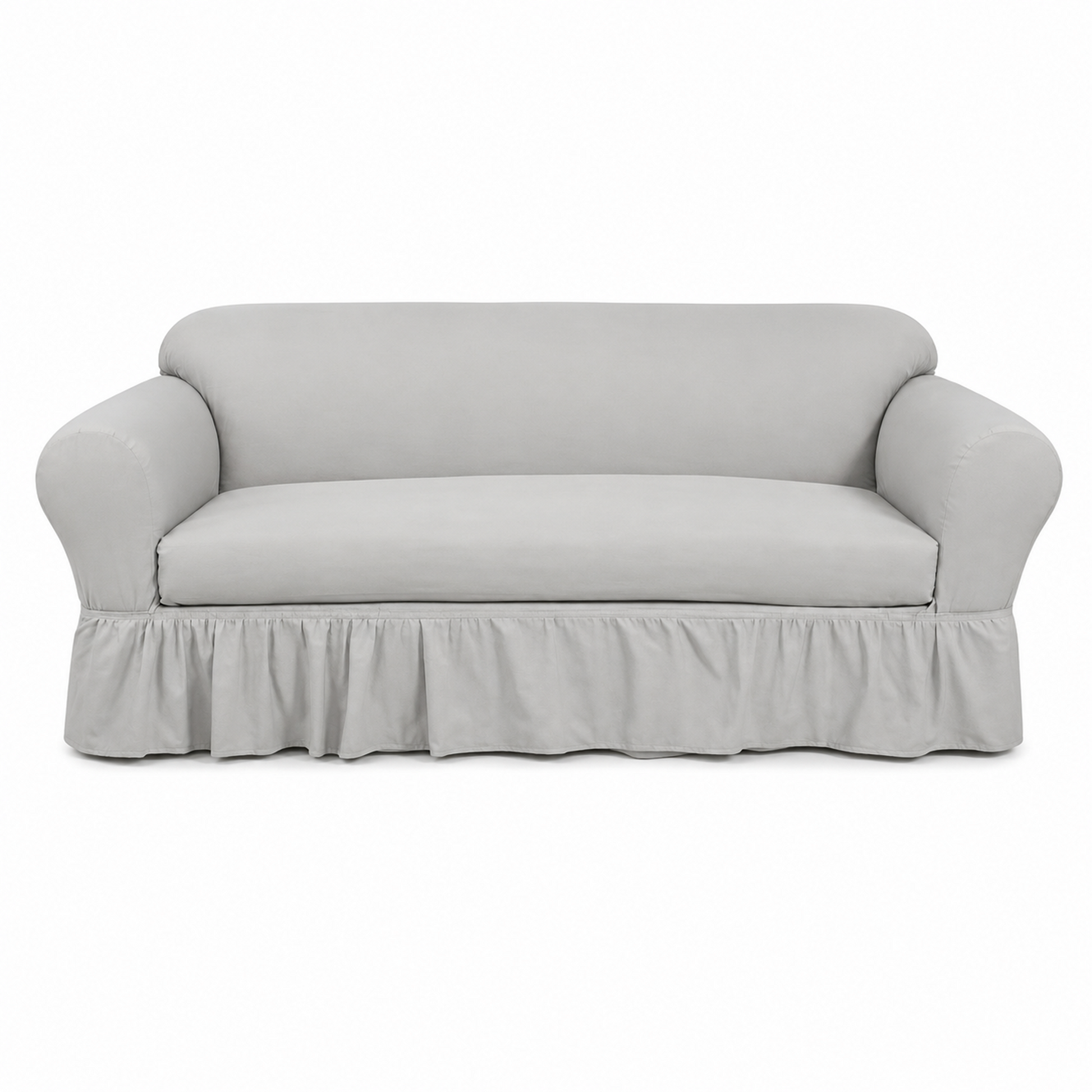 Washed Cotton Duck Ruffled Two-Piece Slipcover