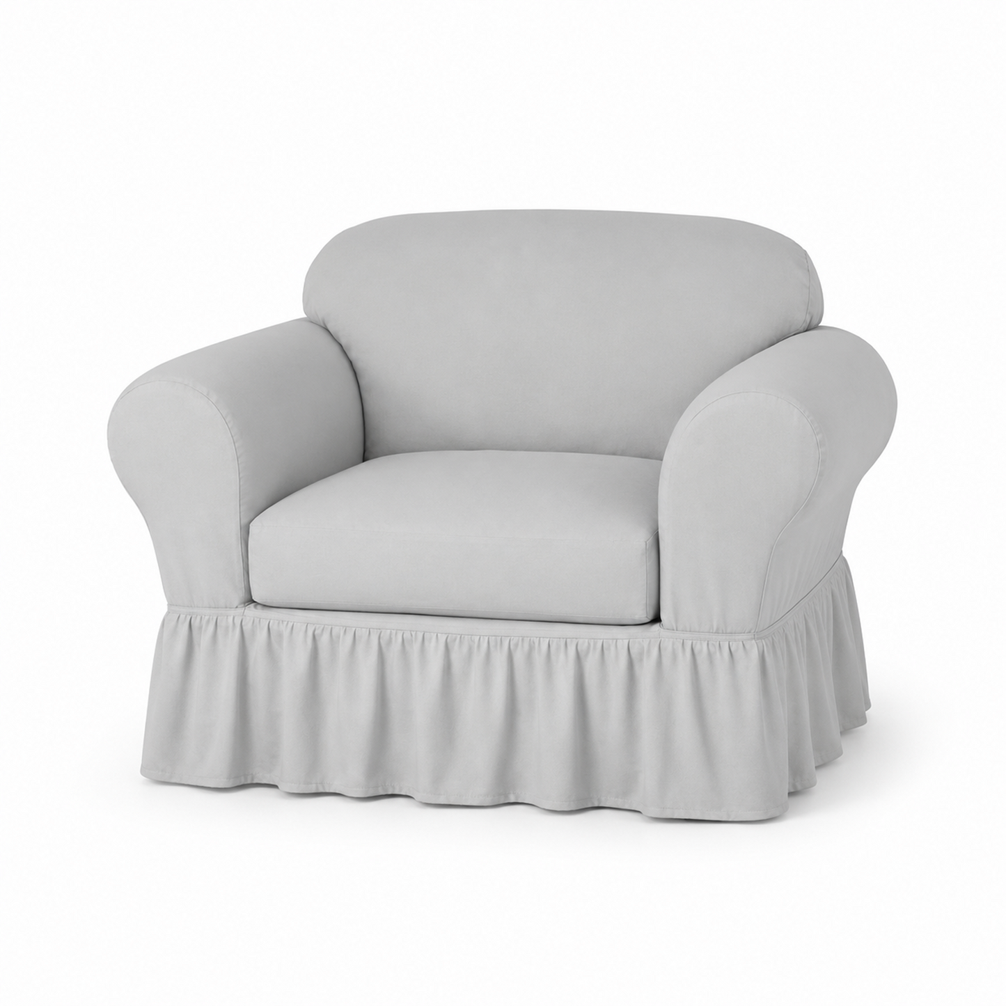 Washed Cotton Duck Ruffled Two-Piece Slipcover
