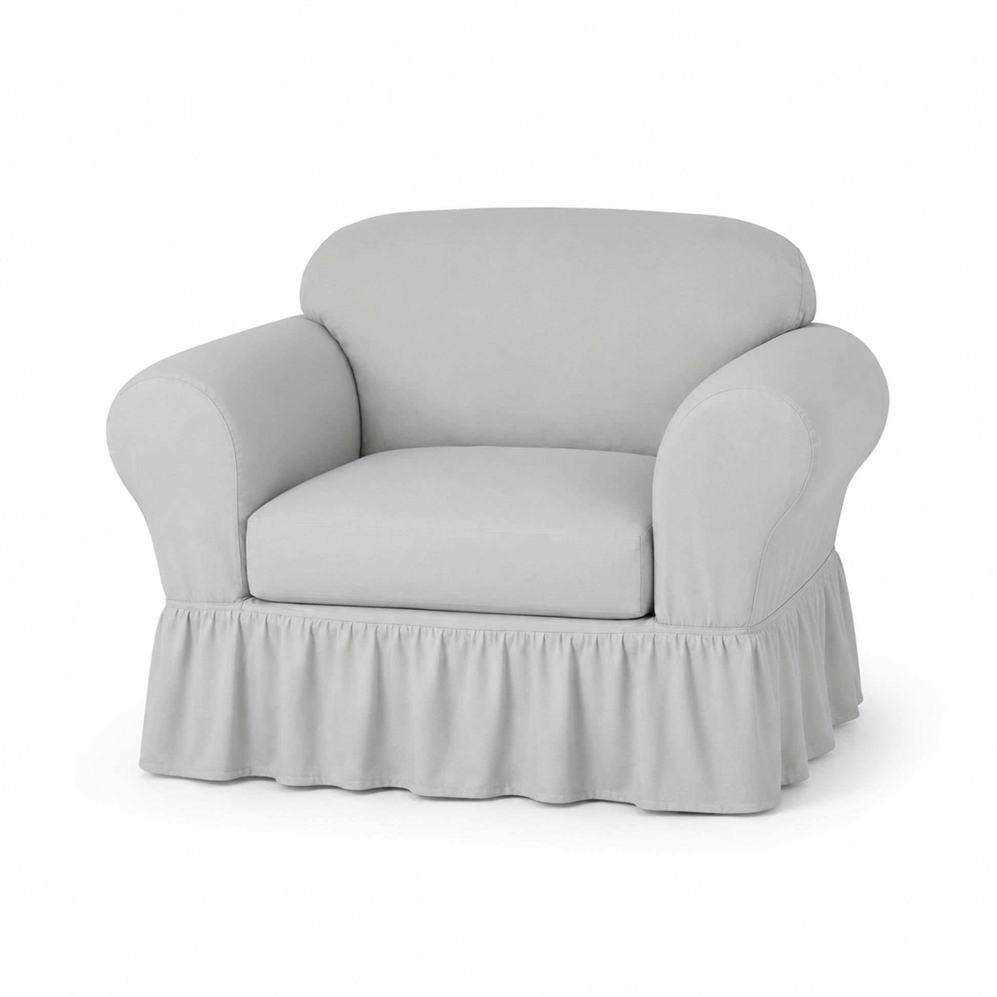 Washed Cotton Duck Ruffled Two-Piece Slipcover