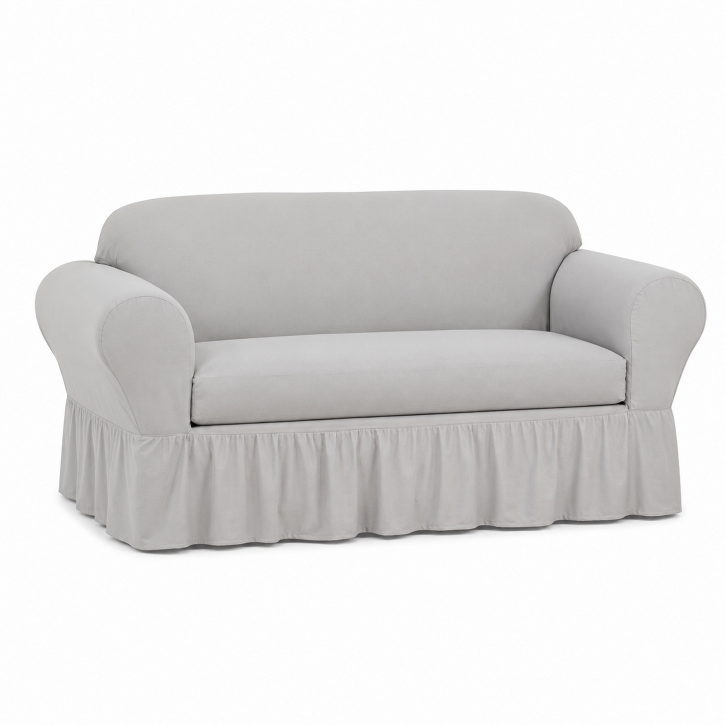 Washed Cotton Duck Ruffled Two-Piece Slipcover