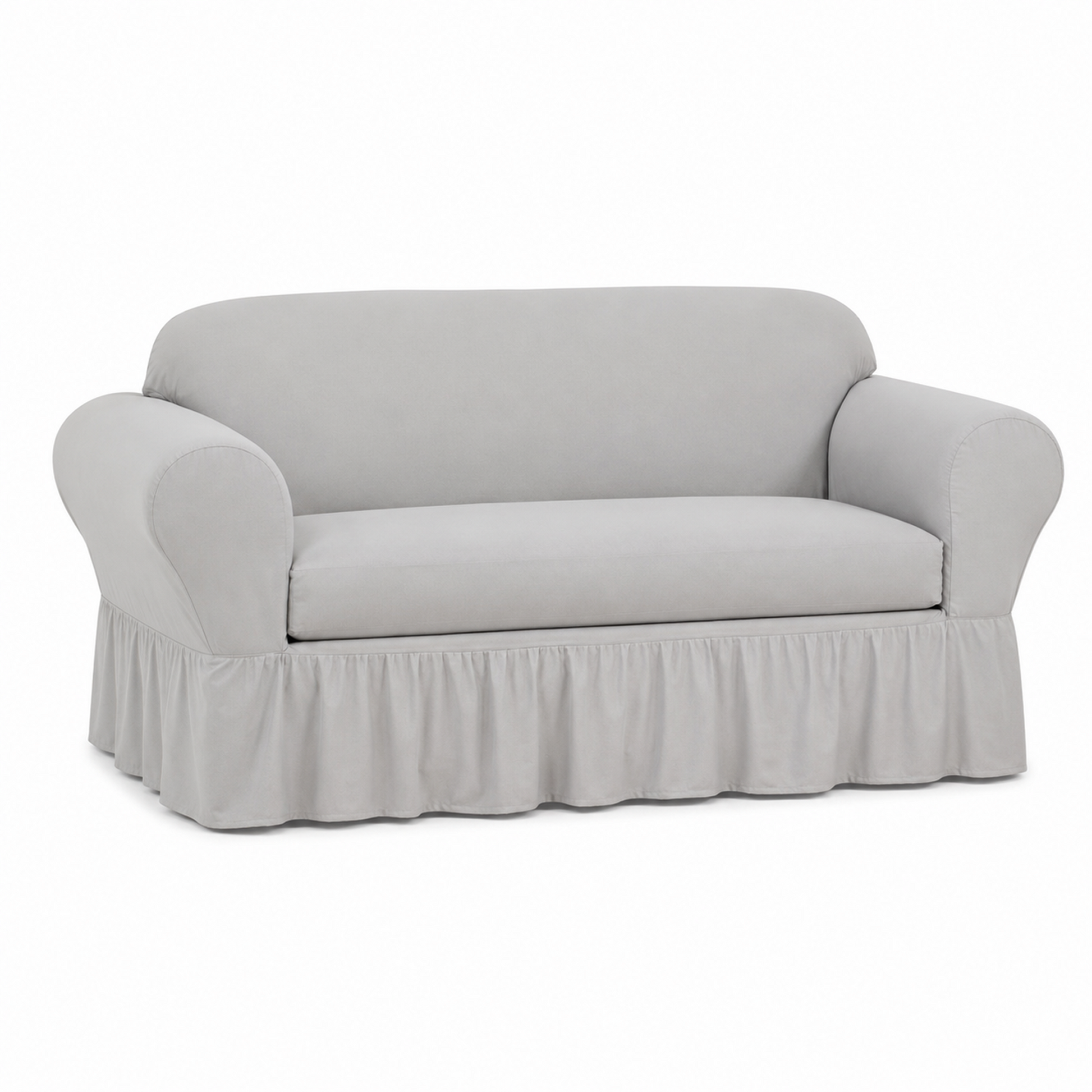 Washed Cotton Duck Ruffled Two-Piece Slipcover