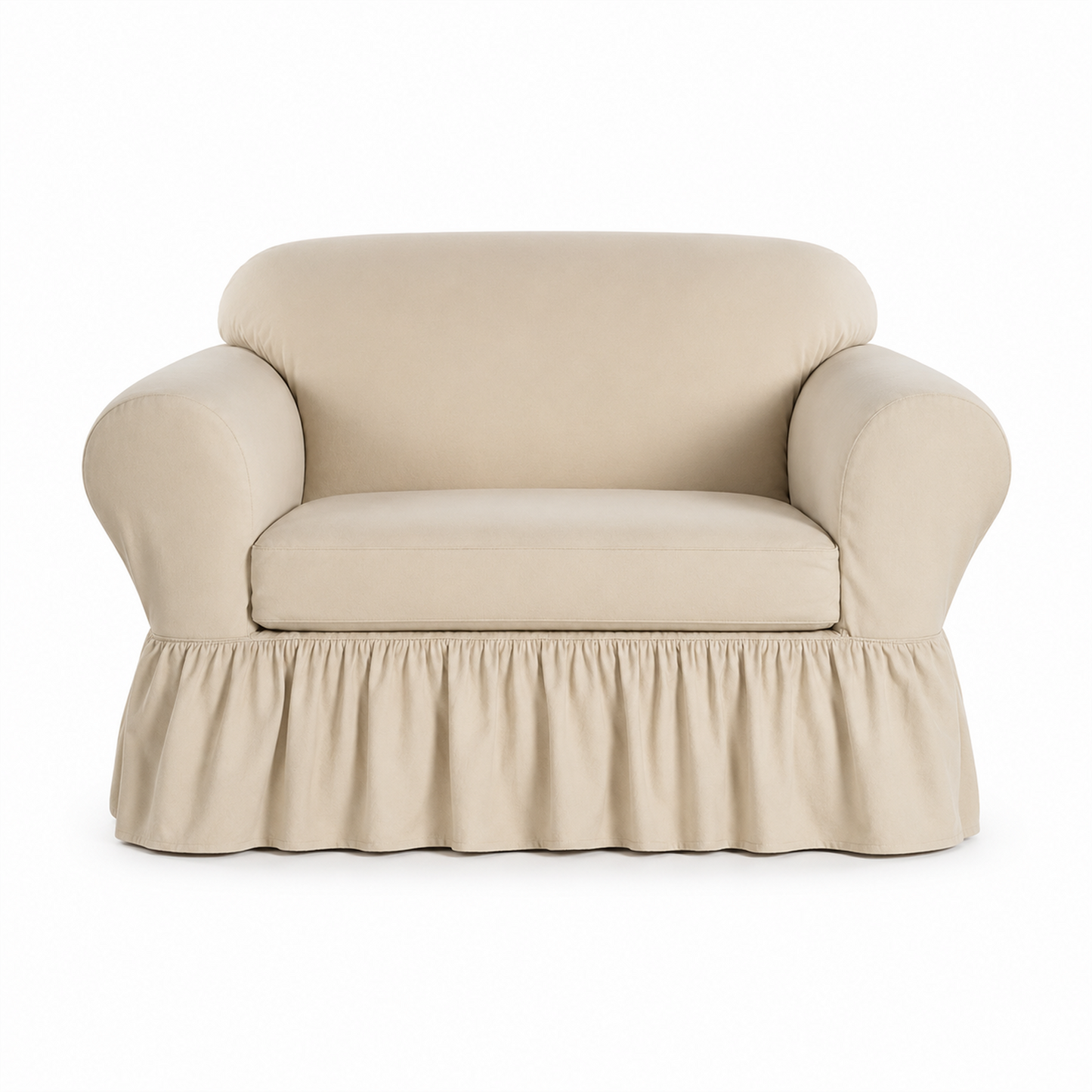 Washed Cotton Duck Ruffled Two-Piece Slipcover