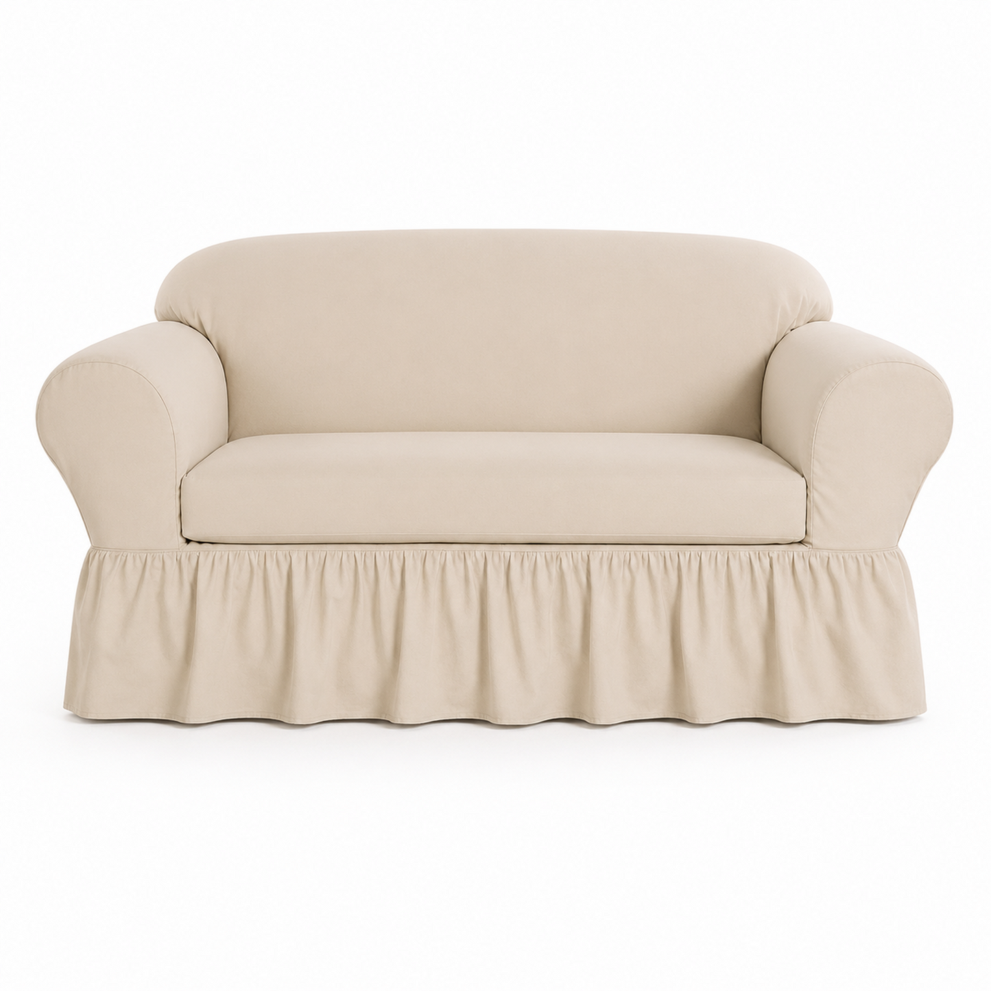 Washed Cotton Duck Ruffled Two-Piece Slipcover