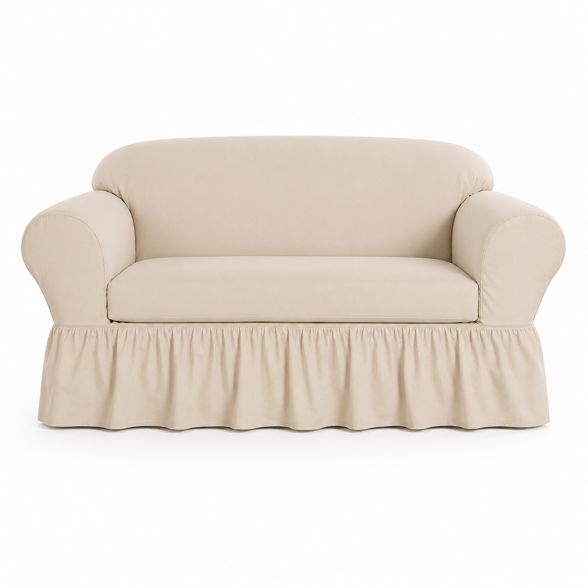 Washed Cotton Duck Ruffled Two-Piece Slipcover