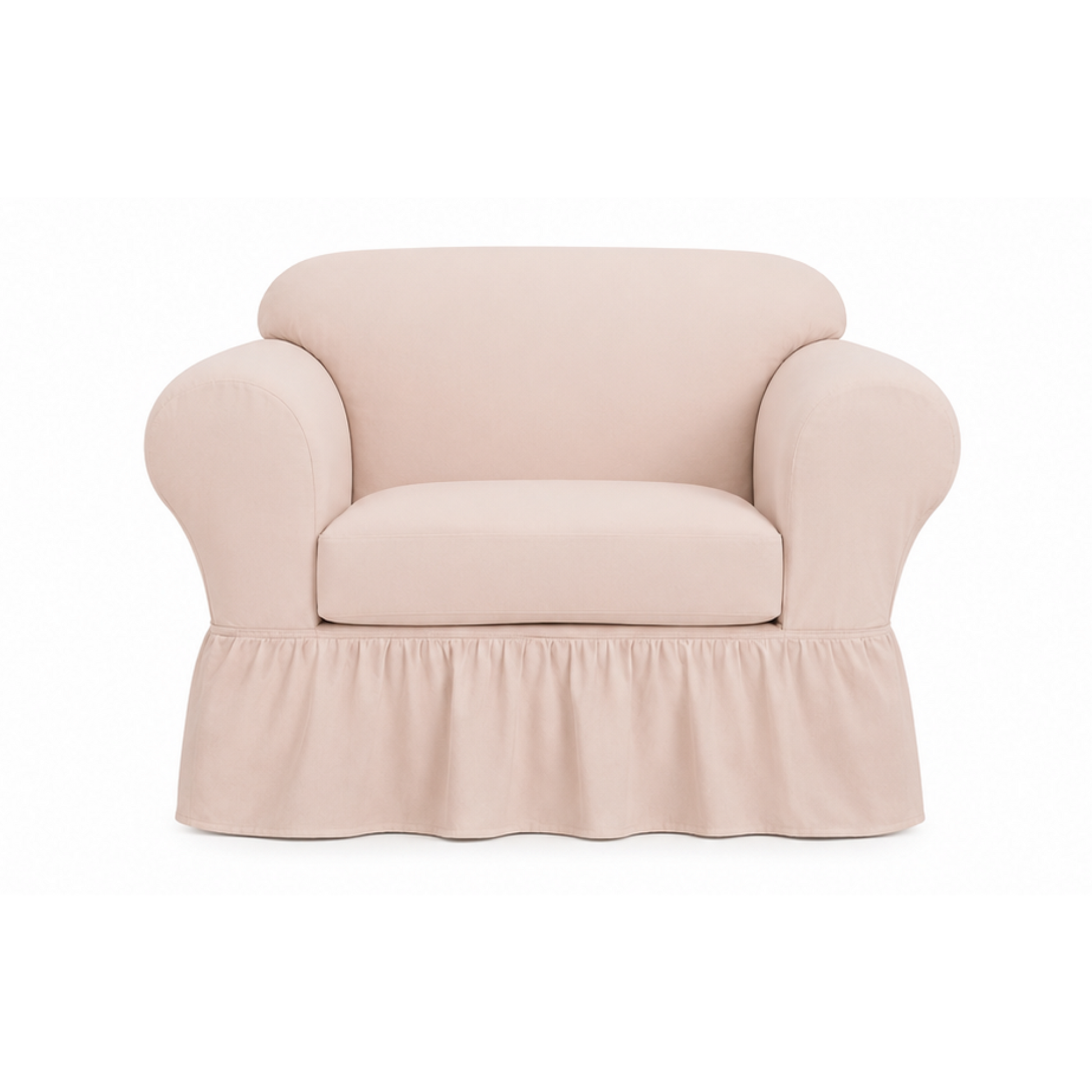 Washed Cotton Duck Ruffled Two-Piece Slipcover