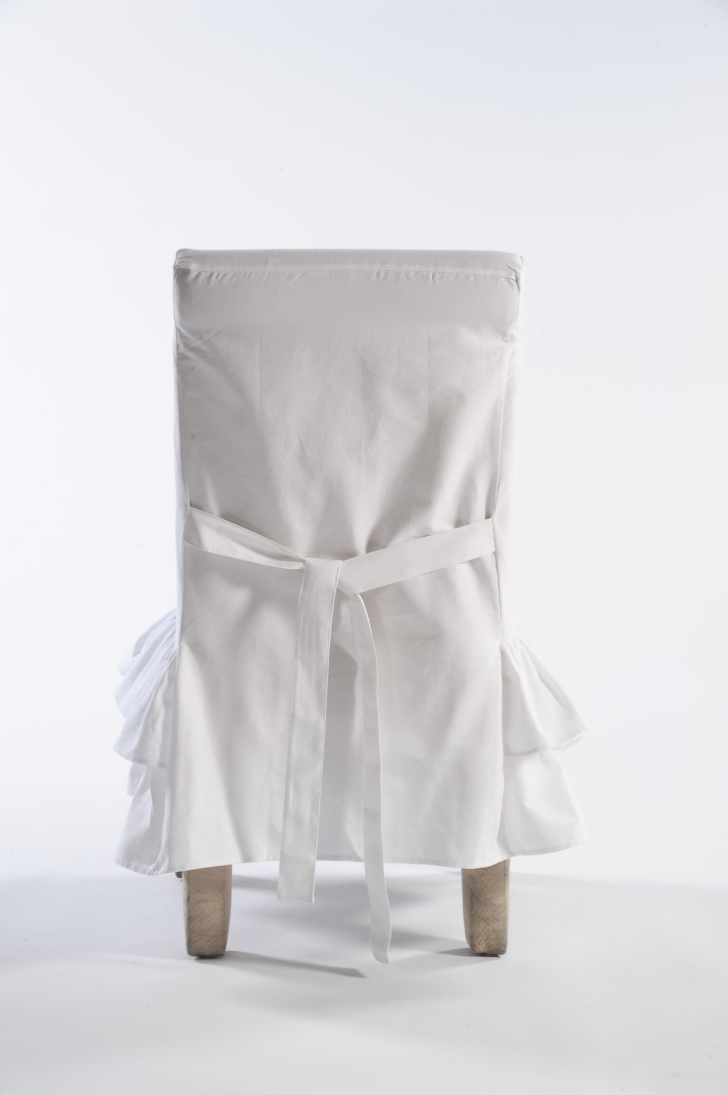 Short Two-Tier Ruffle Dining Chair Slipcover