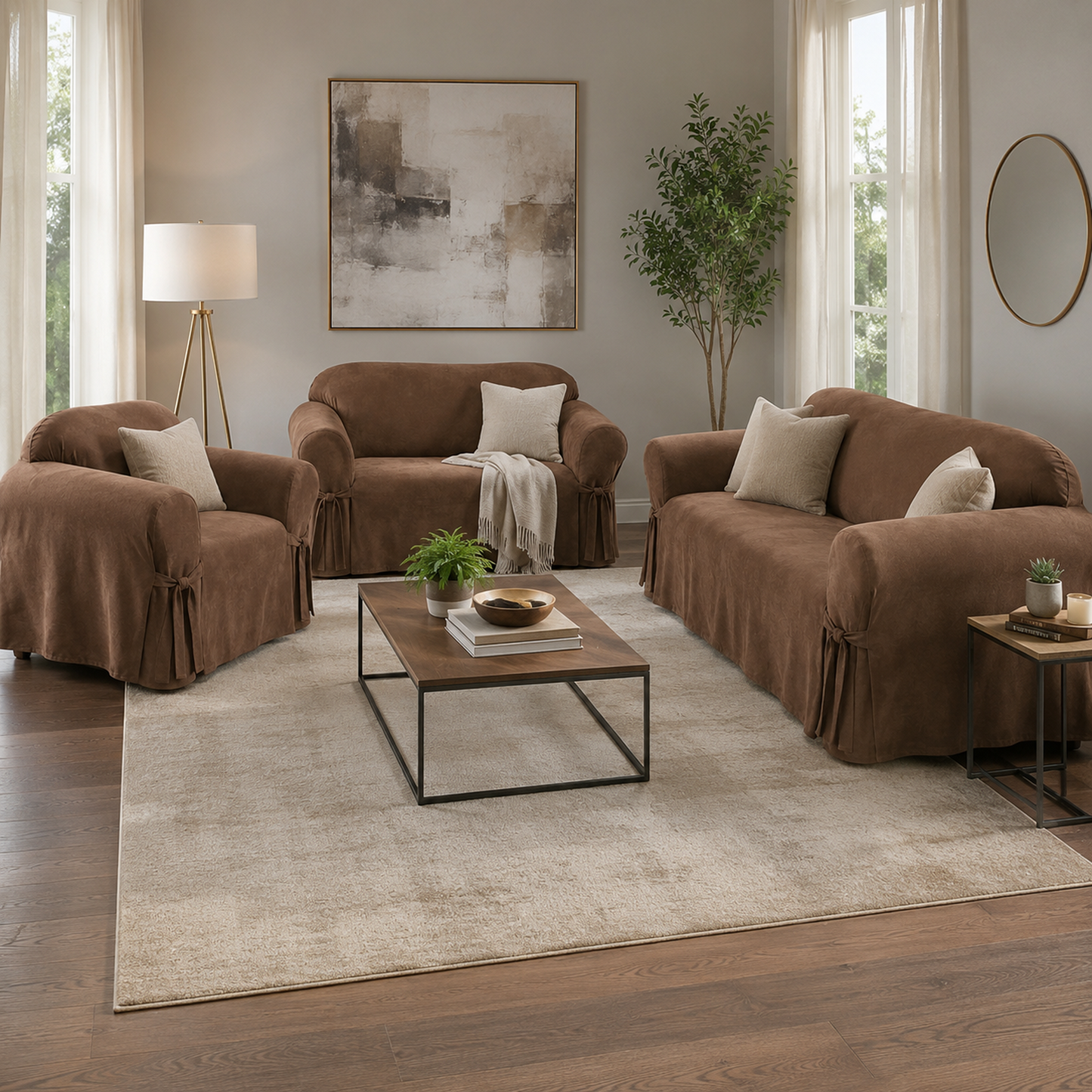 Micro Suede One-Piece Slipcover