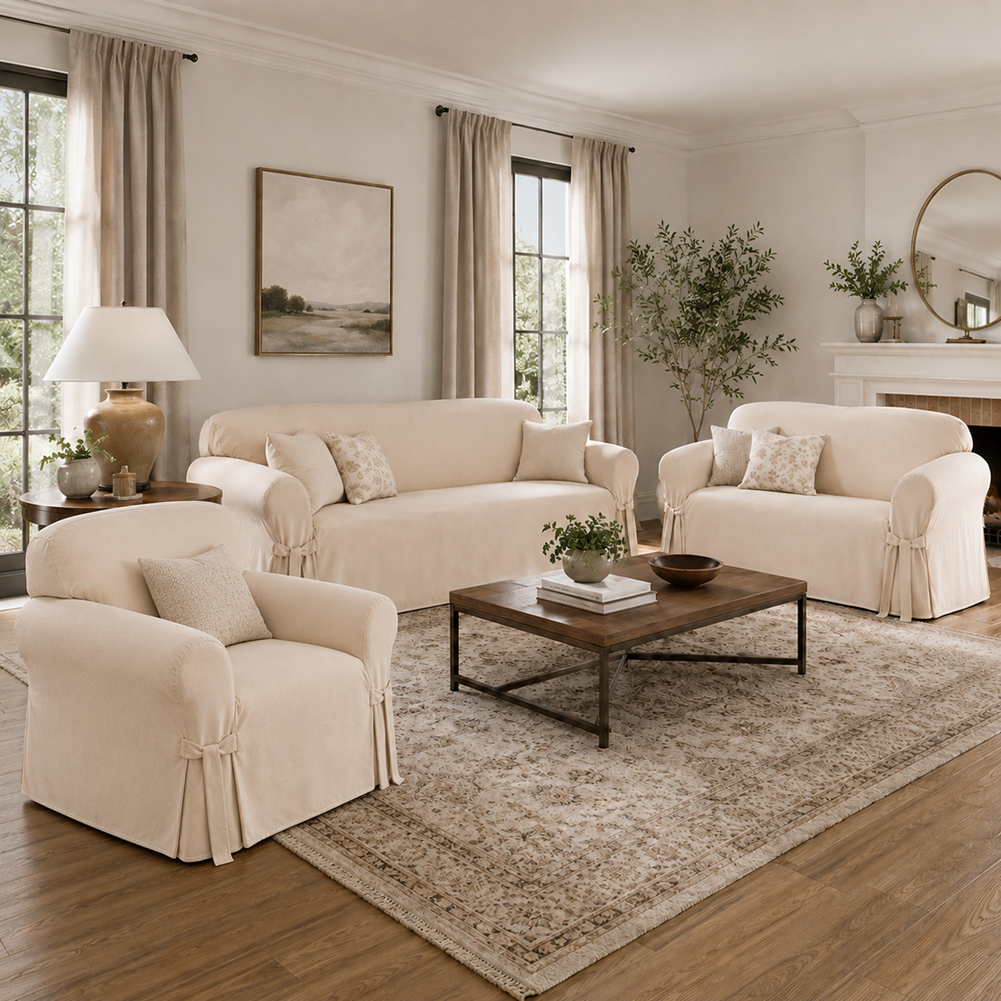Cotton Duck One-Piece Slipcover