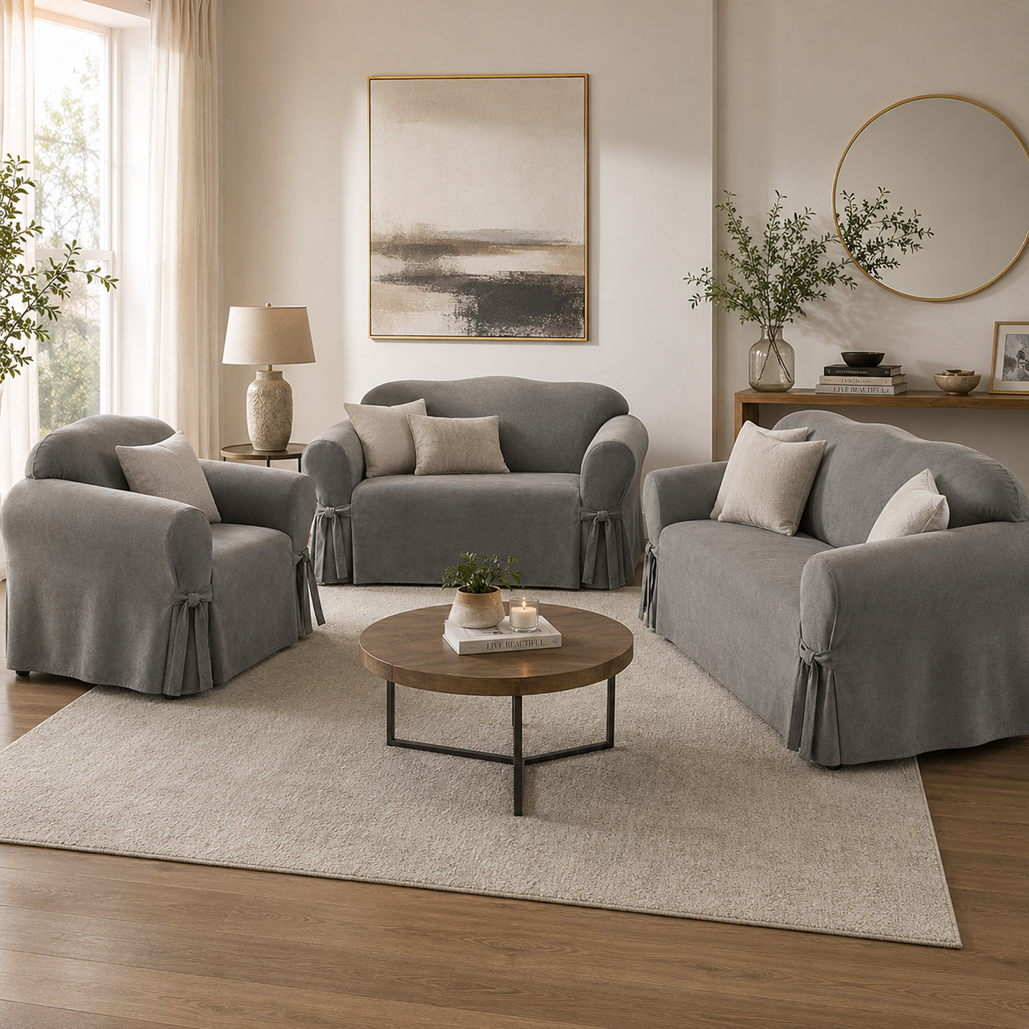 Micro Suede One-Piece Slipcover