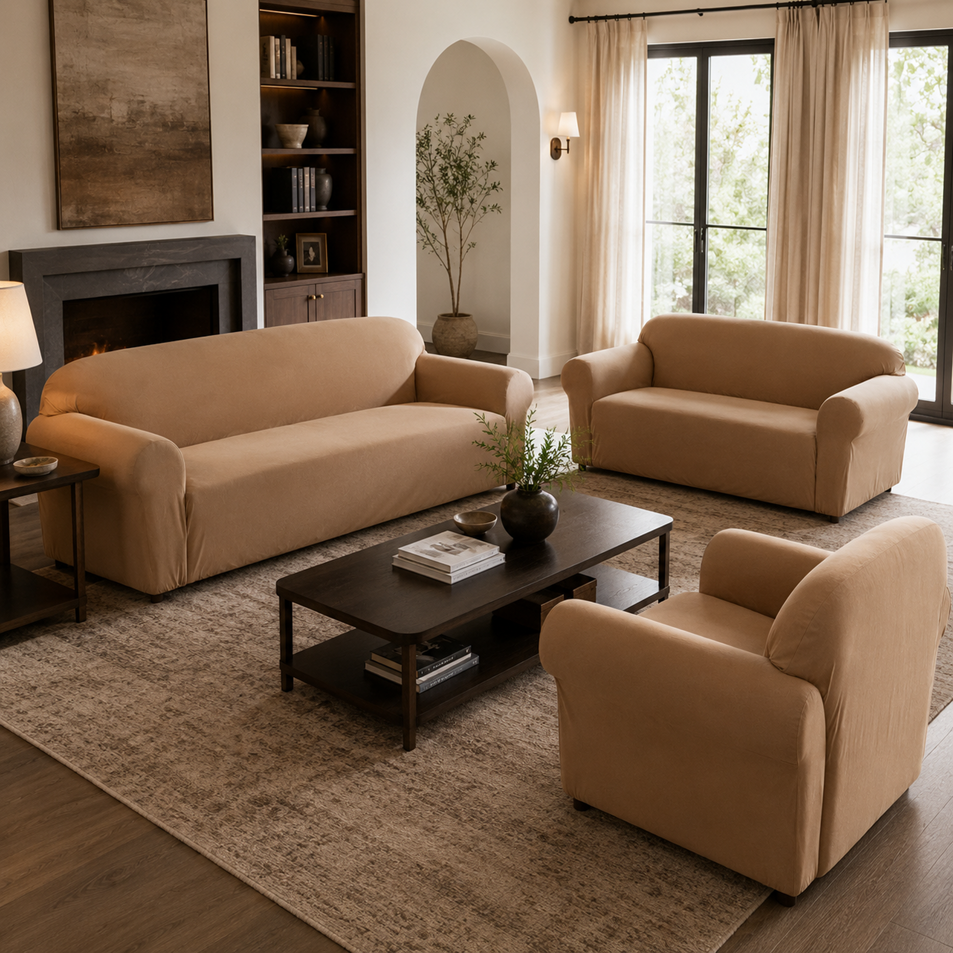 Chamois One-Piece Stretch Slipcover
