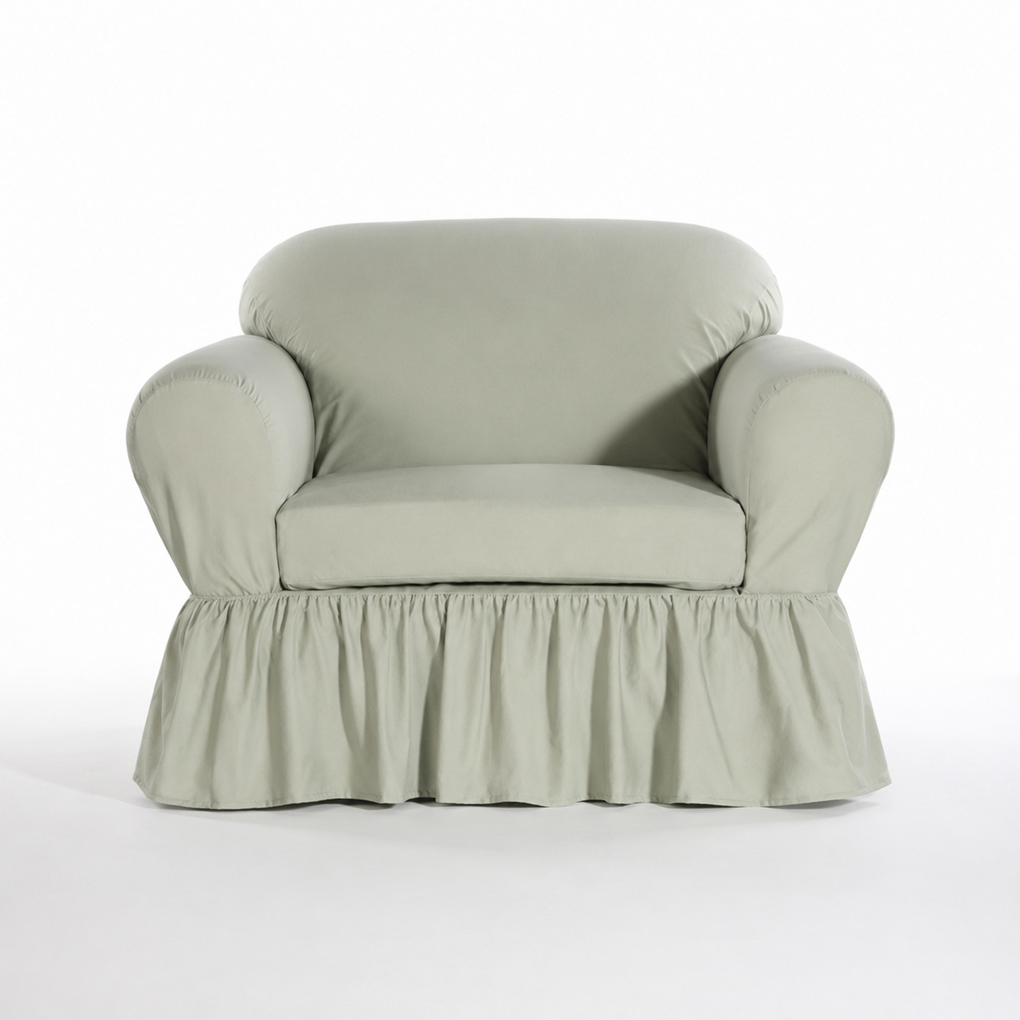 Washed Cotton Duck Ruffled Two-Piece Slipcover