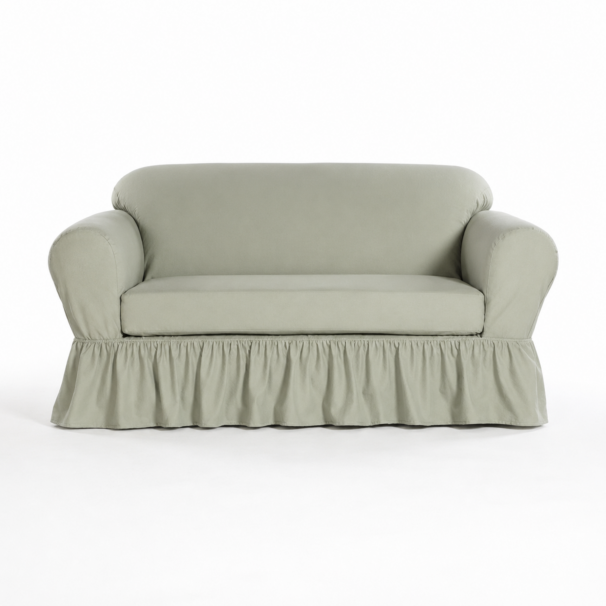Washed Cotton Duck Ruffled Two-Piece Slipcover
