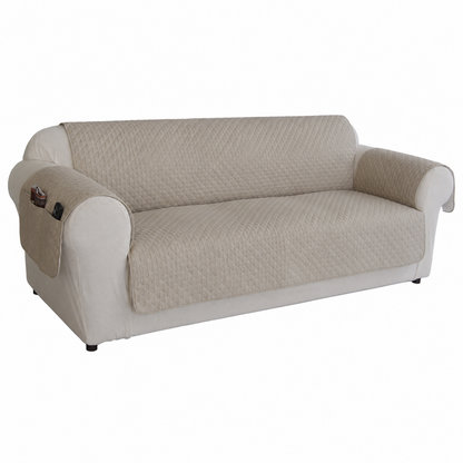 Quilted Couch Pet Cover With Pockets