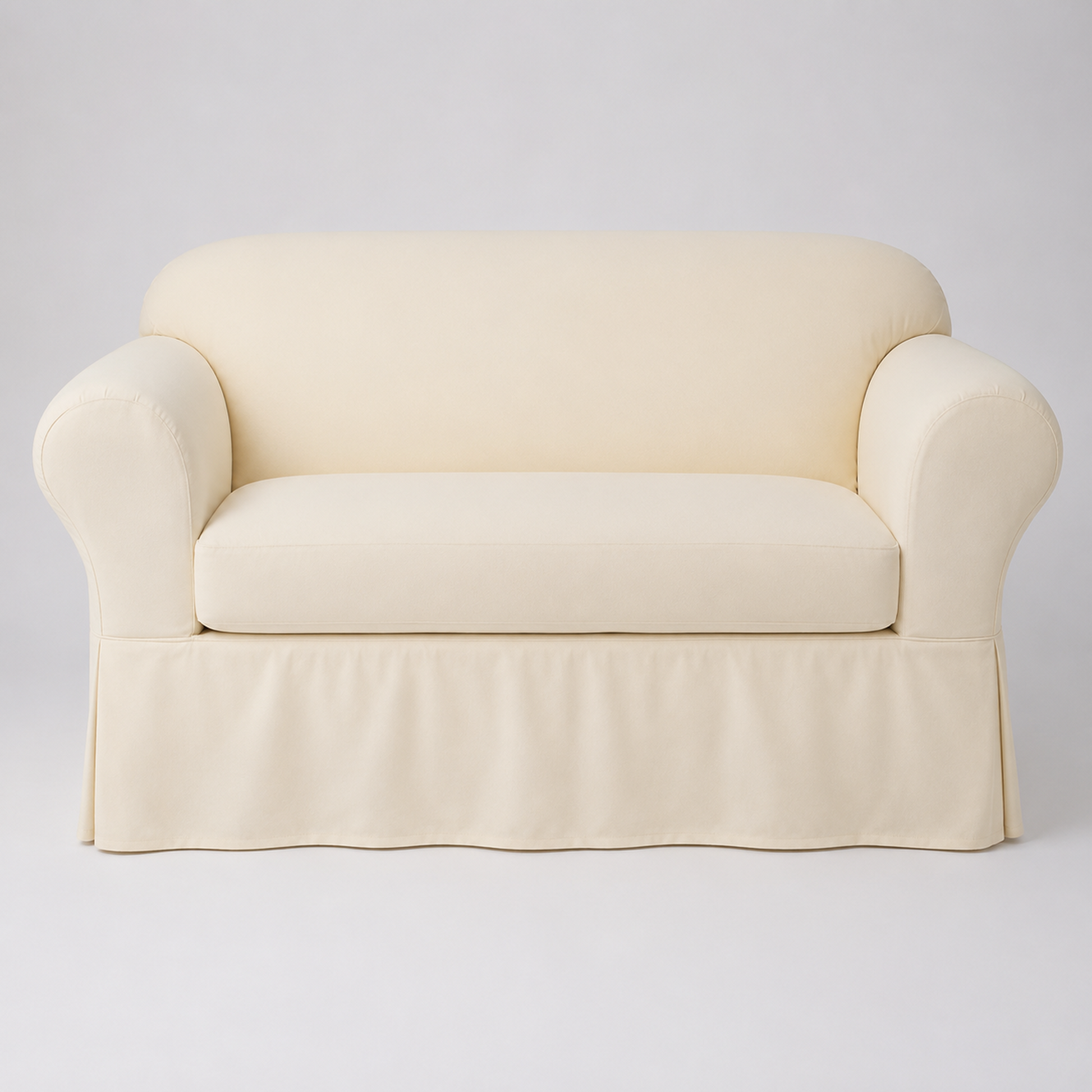 Washed Cotton Duck Ruffled Two-Piece Slipcover