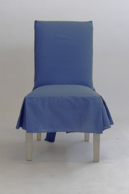 Short Cotton Duck Skirt Dining Chair Slipcover