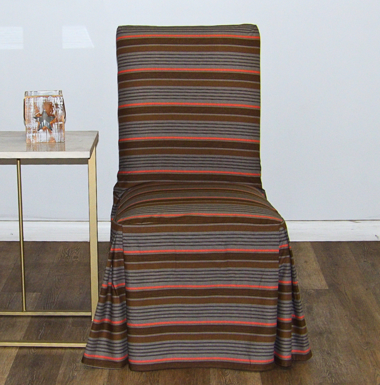 Stripe Long Dining Chair Slipcover