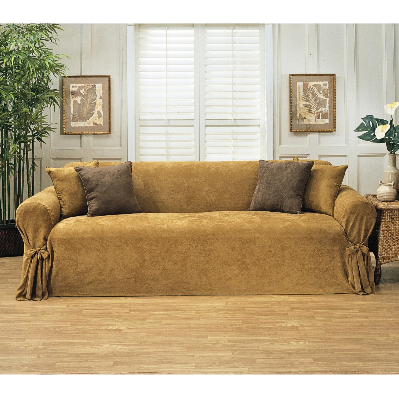 Micro Suede One-Piece Slipcover