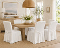 Cotton Duck Long Skirt Dining Chair Slipcover