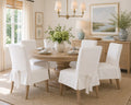 Short Cotton Duck Skirt Dining Chair Slipcover